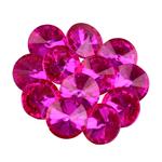 Glass Rivoli, Pink, Approx 14mm (12pcs/pack)