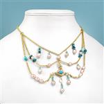 Gold Plated 925 Sterling Silver, Turquoise & Peach Pearl Project With Downloadable Instructions By Carol Vickers
