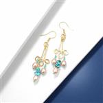 Gold Plated 925 Sterling Silver, Turquoise & Peach Pearl Project With Downloadable Instructions By Carol Vickers
