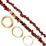 Champagne Gold Plated Copper Wire, Chips & Nuggets, Carnelian & Red Jasper Project With Downloadable
