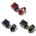 Antique Style, Leatherette Victorian Style Heart Ring Box, Approx 3x3x3.2cm