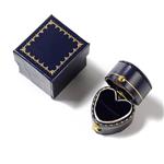 Antique Style, Leatherette Victorian Style Heart Ring Box, Approx 3x3x3.2cm