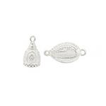 925 Sterling Silver Tassel Cap with Sea Shell Connector, Aprrox 17x8mm