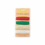 Pack  of 4 x 12.2m Metallic Holilday Colour Hemp Cords, 0.55mm