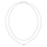 925 Sterling Silver 2 Row Cable chain Necklace with Fresh Water Cultured Pearl charm 16