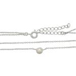 925 Sterling Silver 2 Row Cable chain Necklace with Fresh Water Cultured Pearl charm 16