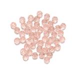  6mm Pink Faceted Round Glass Beads, 50pcs