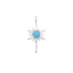 925 Sterling Silver Star Connector with 0.54cts Turquoise Round Approx 5mm