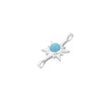 925 Sterling Silver Star Connector with 0.54cts Turquoise Round Approx 5mm