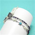 925 Sterling Silver Star Connector with 0.54cts Turquoise Round Approx 5mm