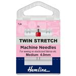 Hemline Sewing Machine Needle Twin Stretch 1 Piece 