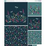 Scandi Floral Teal Cushion Fabric Panel (70 x 94cm)