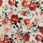 House Of Alistair Rose Garden Silk Satin Fabric. Sold by the Metre
