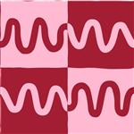 The Edit Pink on Red Wave Fabric 0.5m