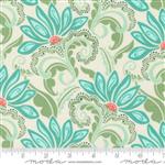 Moda Tango Collection Valencia Cream & Sea Fabric 0.5m