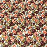 House of Alistair Ginger Manor Rose Printed Cotton Poplin Fabric. Sold by the Metre