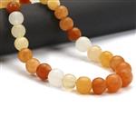175cts Shaded Yellow Aventurine Smooth Round Approx 8x9mm 30cm, Strand