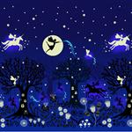 Lewis & Irene Glow Fairies Collection Fairy Glow Night Double Edge Border Glow In The Dark Fabric 0.5m