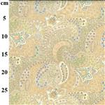 Cotton Poplin Paisley Prints Khaki Fabric 0.5m