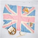 Wool Couture Union Jack Blanket Pastel Knitting Kit. With Free Knitting Needles Worth £8