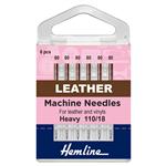 Hemline Sewing Machine Leather Needles - Heavy Pack of 6