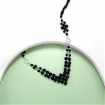 Type A Black Jadeite Round, Sterling Silver Clover Connector and Spacer Beads Project