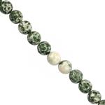 190cts Moss Agate Plain Round, Approx 8mm, 37cm Strands