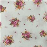 Floral Story Rose On Mint Fabric 0.5m - Sewing Street exclusive