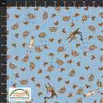 Coco's Safari Monkey Faces Blue Fabric 0.5m