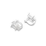 925 Sterling Silver Secure Clip Earring Mounts  (To fit 8x8mm gemstones)