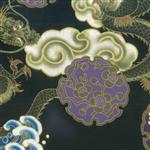 Hiko Black Metallic Japanese Cotton Fabric 0.5m