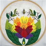Helen McCook 'Fuzzybee & Peony' Surface Stitch & Applique Kit