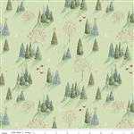 Riley Blake Magical Winterland Trees Green Fabric 0.5m