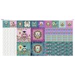 Debbi Moore Designs Shabby Chic Owls Postcard Fabric Panel (140 x 60cm)