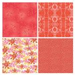 Dresdan Tote Bag Red Patterned FQ (4pcs)