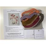 Little House of Victoria Lovey Dove Embroidery Kit;  Wool Threads & Grey Pure Linen Panel