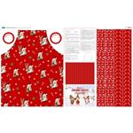 Debbi Moore Red Gnometastic Christmas Apron Fabric Panel (140cm x 88cm)
