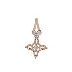 Rose Gold Plated 925 Sterling Silver Oval Pendant Mount (To fit 4x3mm gemstones) Inc. 0.02cts White Zircon Brilliant Cut Round 1mm - 1Pcs