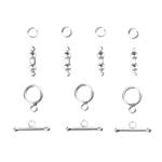925 Sterling Silver Toggle Clasp Findings Pack, 11pcs