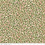 Up on the Housetop Holly Snowflake Fabric 0.5m