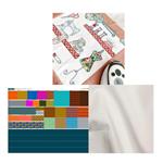 Helen Newton Retro Brights Sewing Room Cushion Kit: Instructions, Panel & Fabric (0.5m)