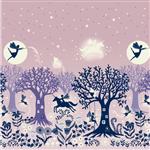 Lewis & Irene Glow Fairies Collection Fairy Glow Pink Double Edge Border Glow In The Dark Fabric 0.5m