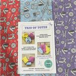 Allison Maryon's Sewing Candy, Sky & Violet Trio of Totes Kit: Instructions & Fabric (1.5m)