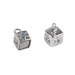 925 Sterling Silver With Blue Enamel Star Magnetic Clasp Approx 18x8mm