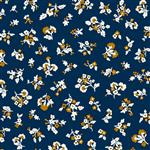 Liberty Denim Florals Collection Tumbling Blooms Royal Blue Fabric 0.5m