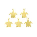 Gold Plated 925 Sterling Silver Turtle Charm, Approx 13x11mm 5pcs