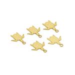 Gold Plated 925 Sterling Silver Turtle Charm, Approx 13x11mm 5pcs