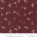 Moda Folk & Lore Leaf Twirl Blenders Leaf Burgundy Fabric 0.5m