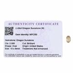 2cts Oregon Sunstone 10x8mm Oval  (N)