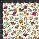 Odile Bailloeul Language of Flowers Collection Keys To Secrets Cream Fabric 0.5m 